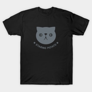 Cute, face of a Persian cat. funny design for meme fans in dark ink T-Shirt